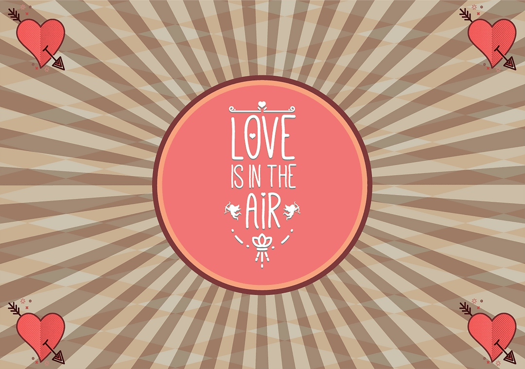 Love is in the Air Digital Design with Hearts in Transparent Background