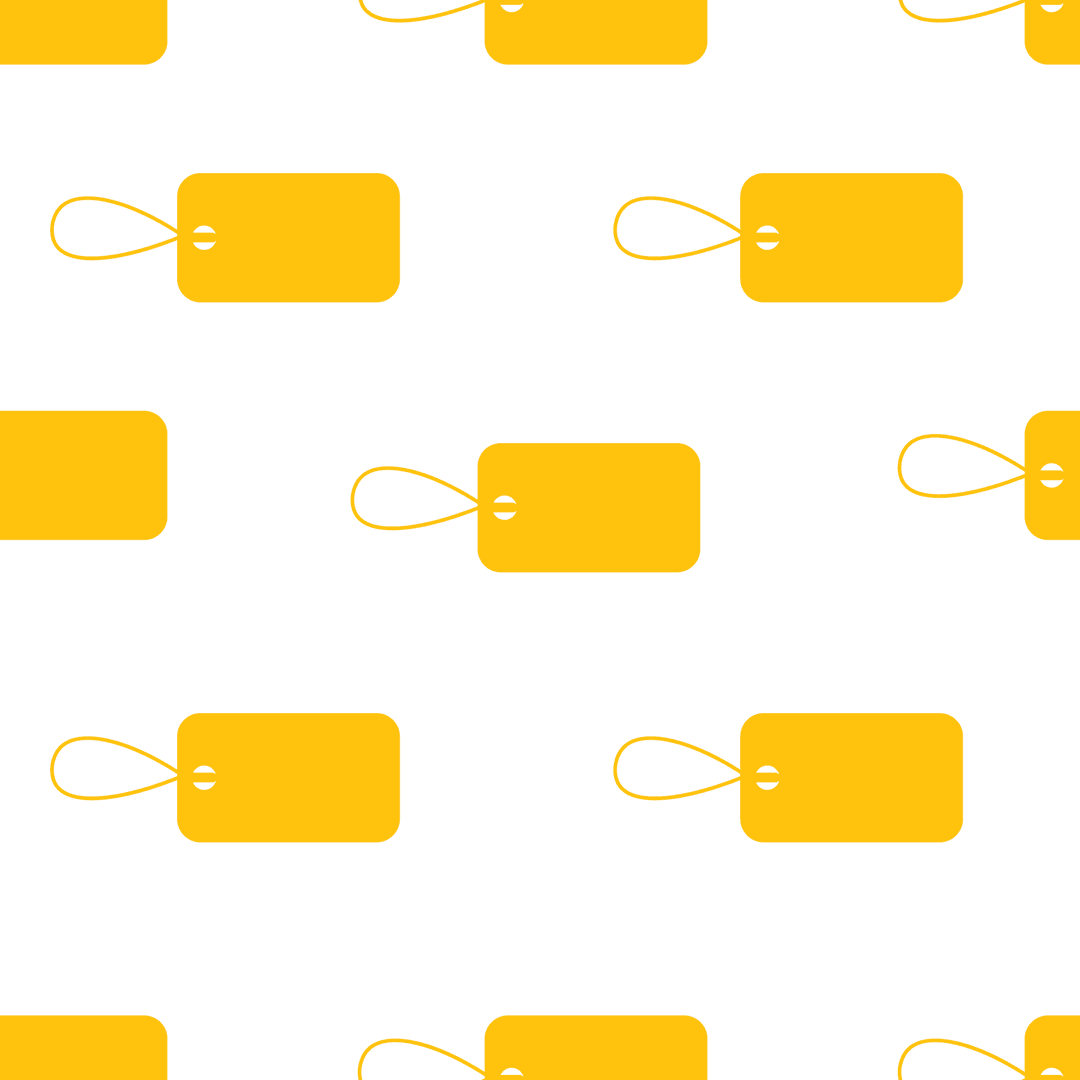 Seamless Yellow Labels Pattern on Transparent Background