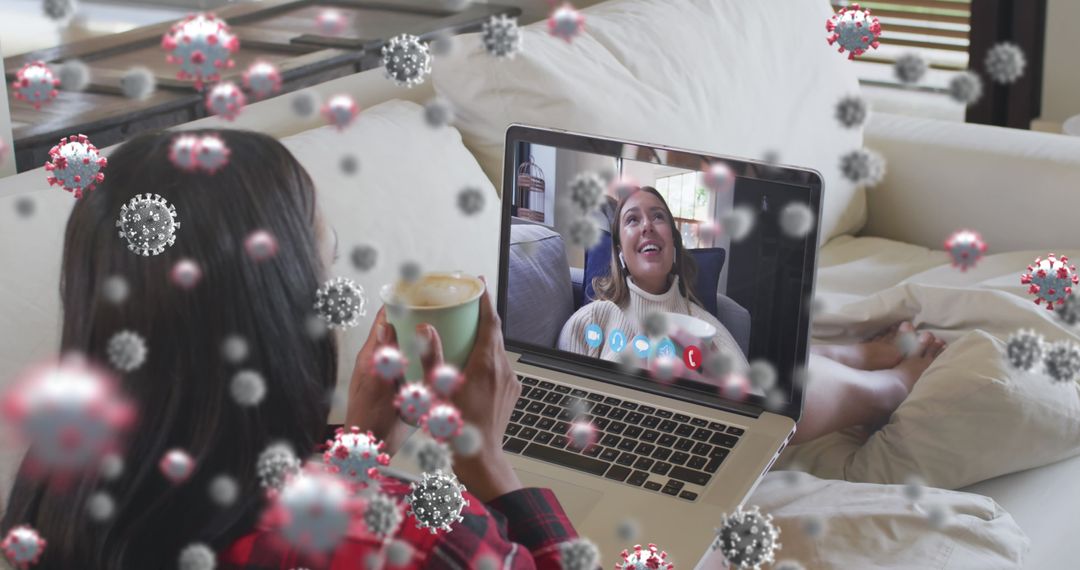 Virtual Meeting Connecting Friends During Pandemic Times