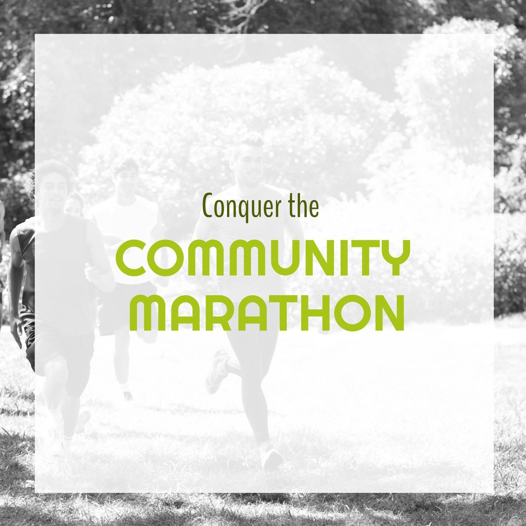 Diverse Group of Individuals Running in Community Marathon