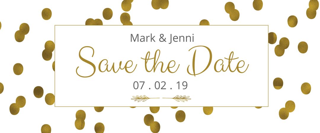 Elegant Save the Date Invitation with Gold Confetti - Download Free Stock Templates Pikwizard.com