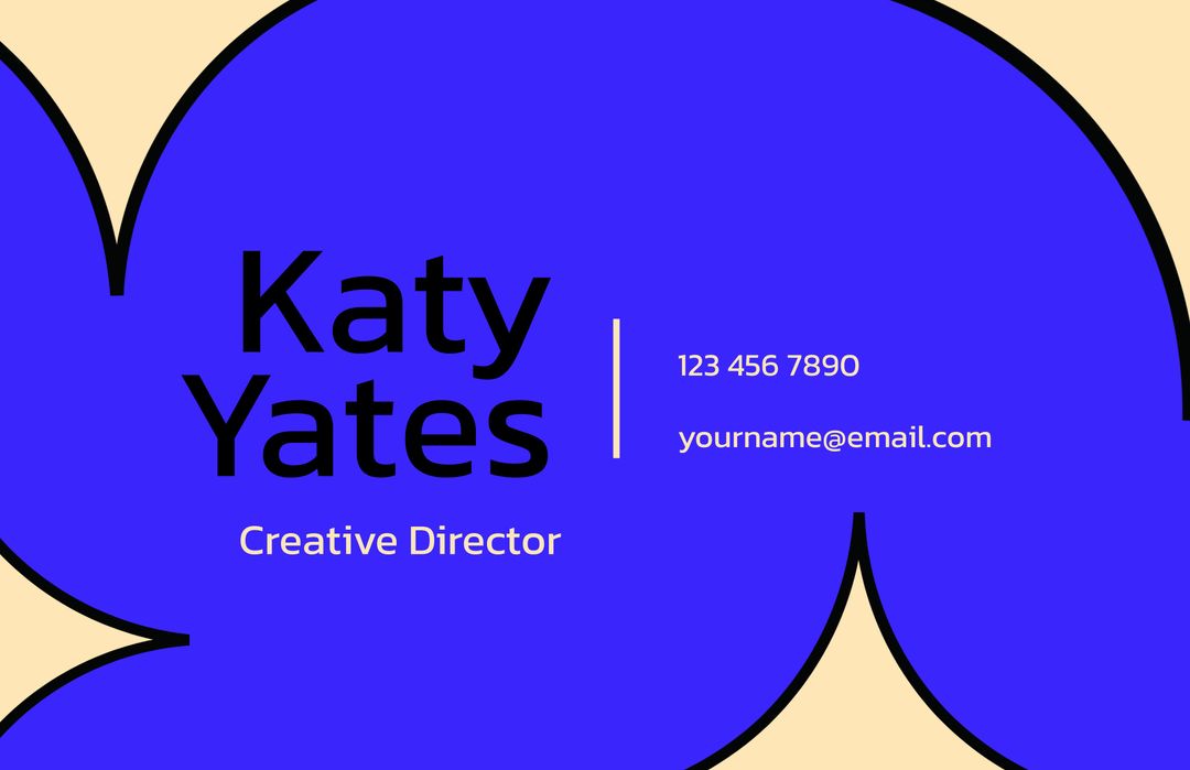 Creative Director Business Card with Bold Blue Design