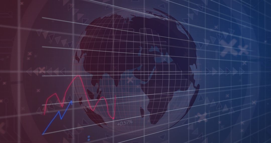 abstract global finance with rotating globe and data graphs - Free Images, Stock Photos and Pictures on Pikwizard.com