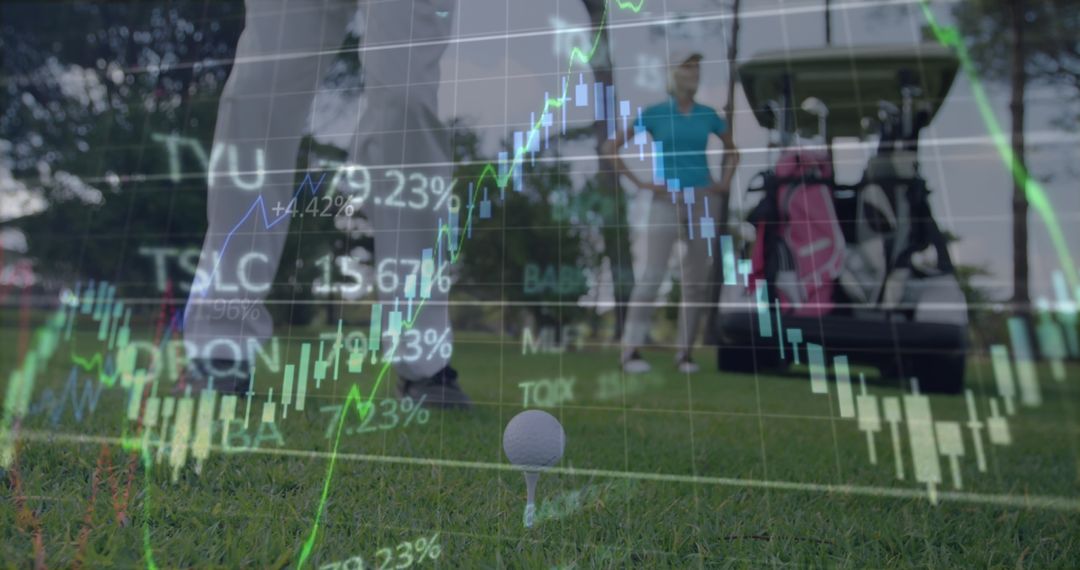 Golf and Digital Data Overlay Suggesting Technology in Sports
