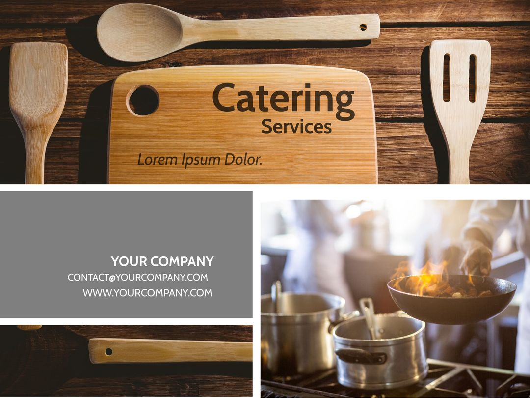 Elegant Catering Promotional Template with Kitchen Tools