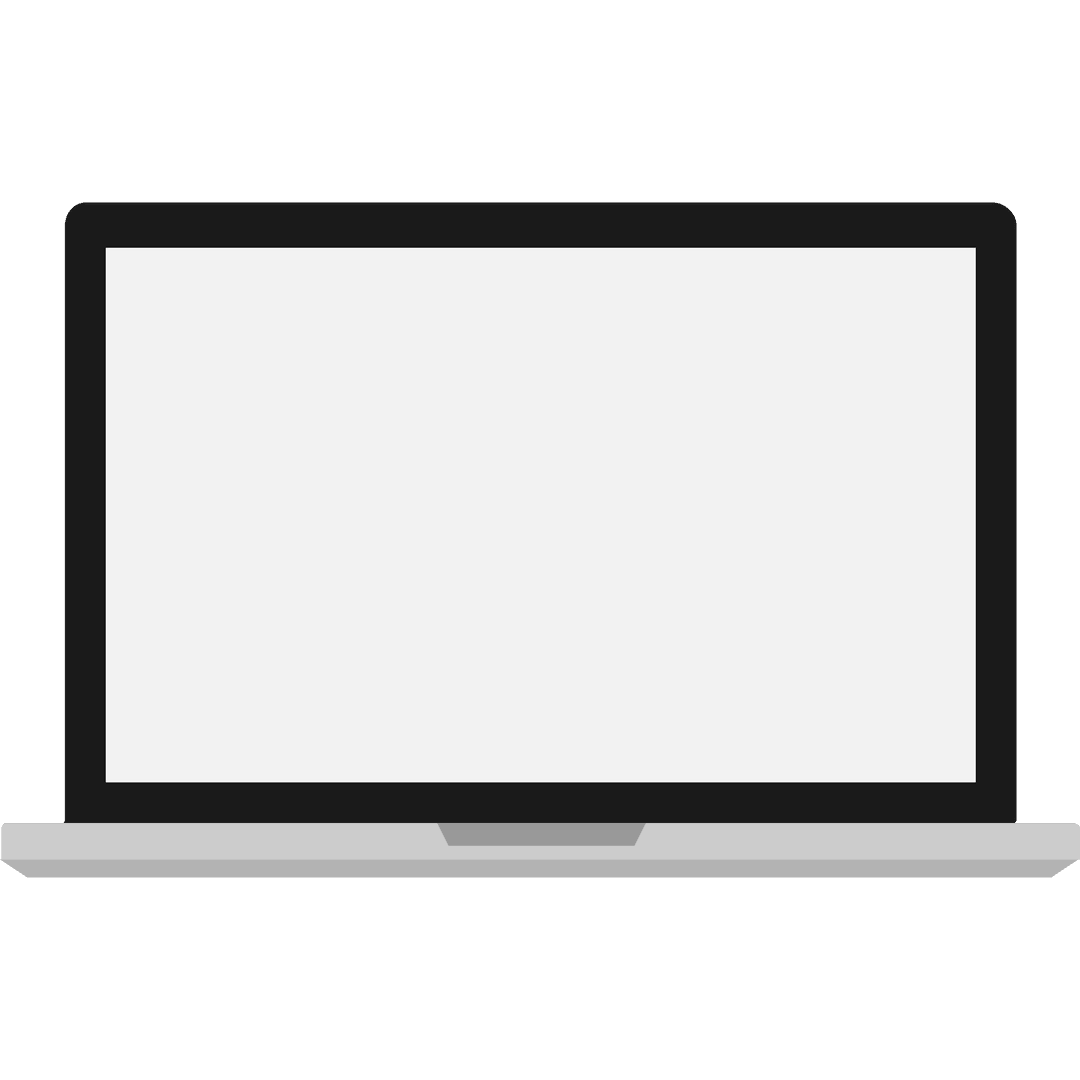 Transparent Digital Illustration of Open Laptop Isolated on Clear Background