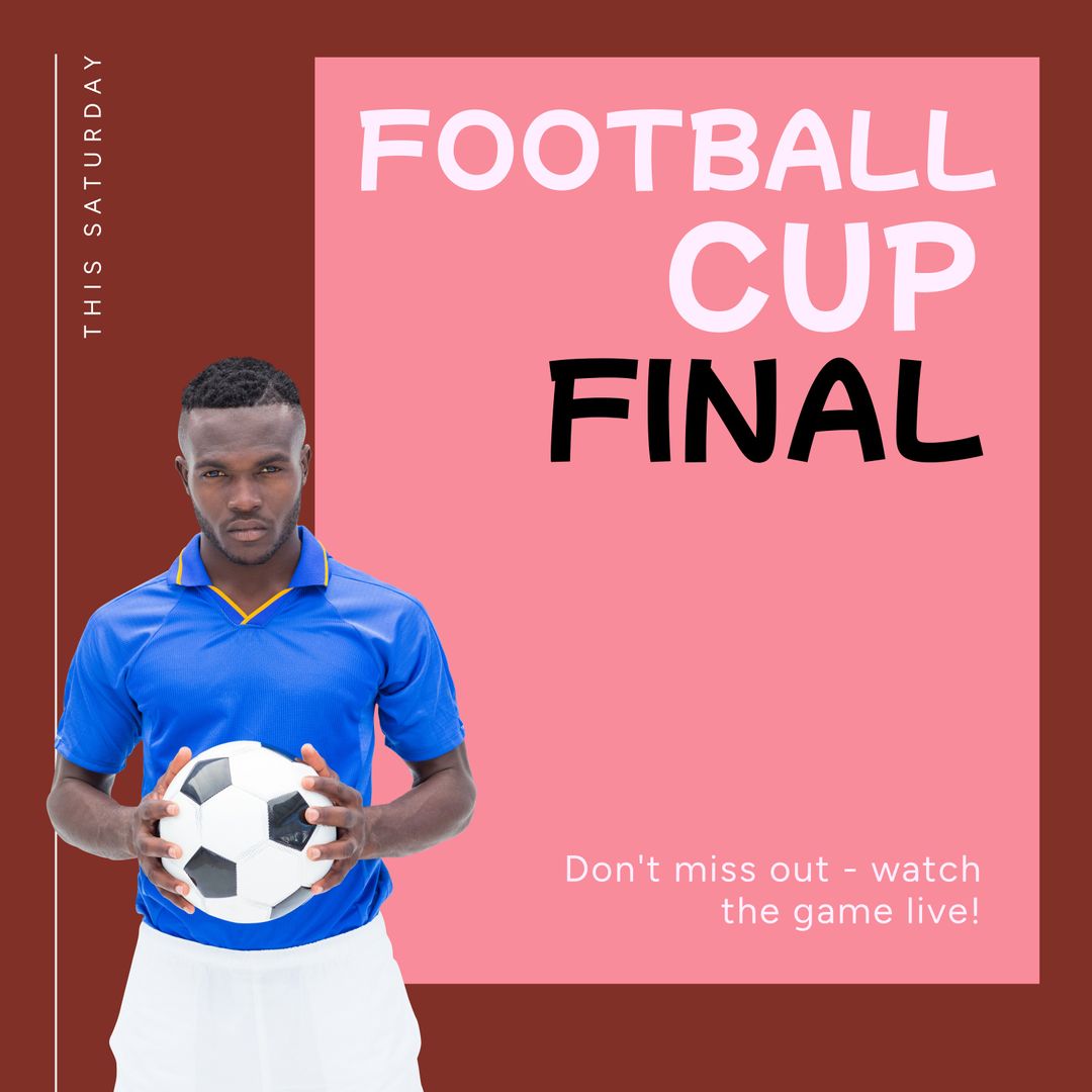 Football Cup Final Announcement with Focused Player