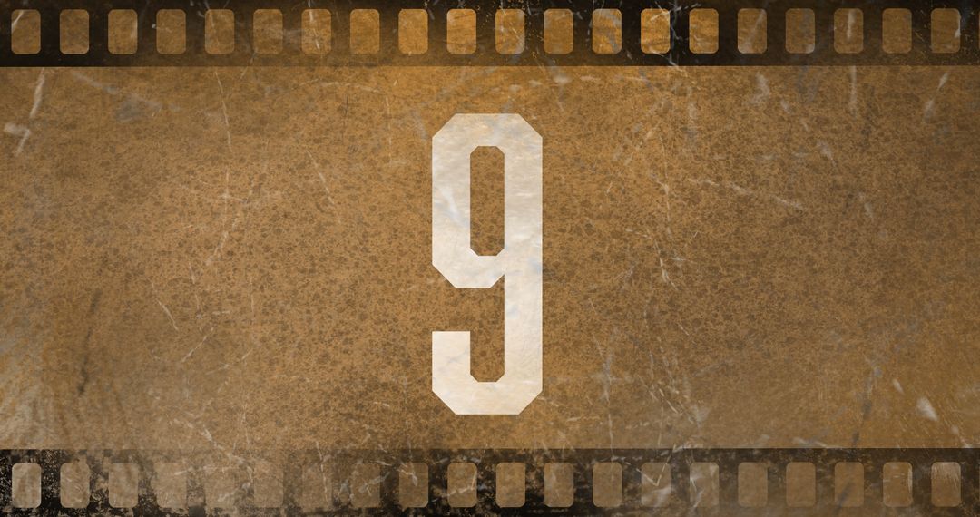 Vintage Filmstrip Design with Number Nine - Free Images, Stock Photos and Pictures on Pikwizard.com