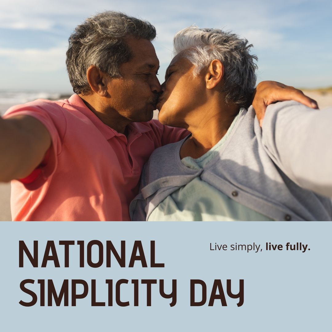 Senior Couple Embracing Simplicity with Beachside Romance