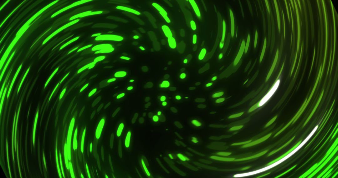 Abstract Green and Yellow Spiral Pattern on Black