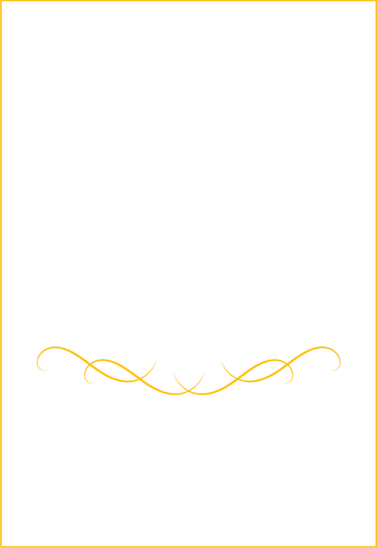 Elegant Yellow Frame with Abstract Shapes on Transparent Background