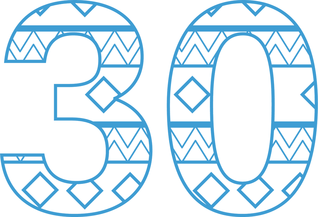 Digital 30 Number with Pattern on Transparent Background - Download Free Stock Images Pikwizard.com