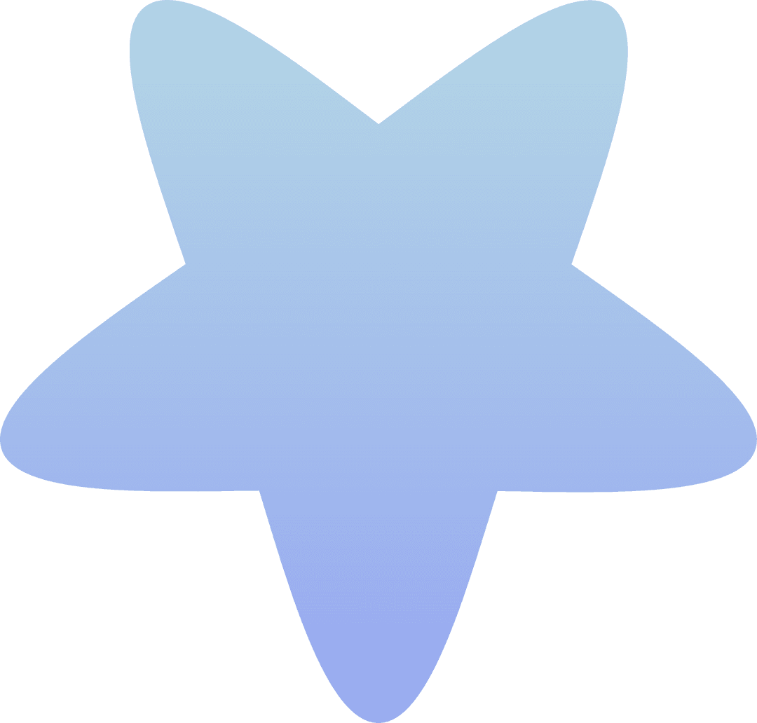 Blue Gradient Abstract Five-Lobed Transparent Shape on Background