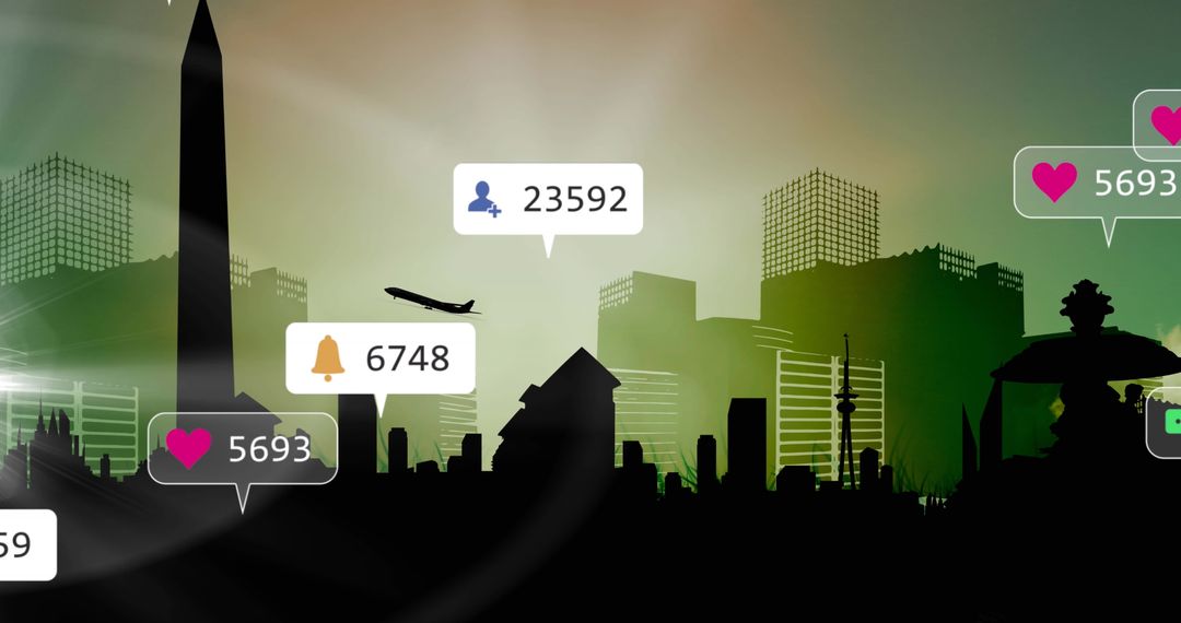 Digital Networking with Social Media in Modern Cityscape