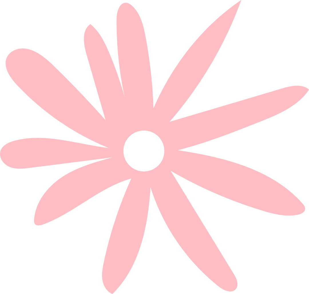 Pale Pink Abstract Daisy with Transparent Background