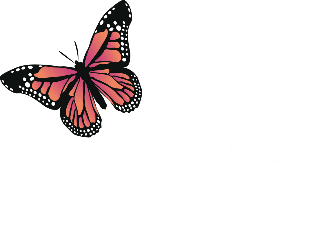 Monarch Butterfly and Sparkling Star on Transparent Background