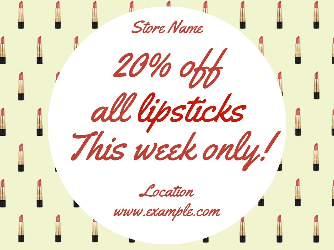 Lipstick Sale Promotion Banner with Discount Highlight