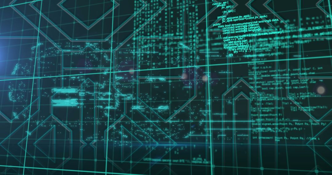 Futuristic Digital Code on High-Tech Interface