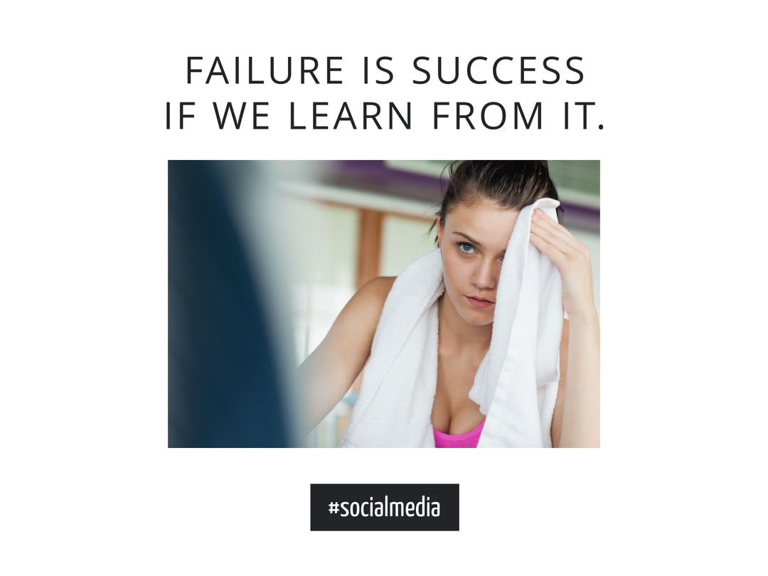 Determined Woman Exercising Motivational Success Quote