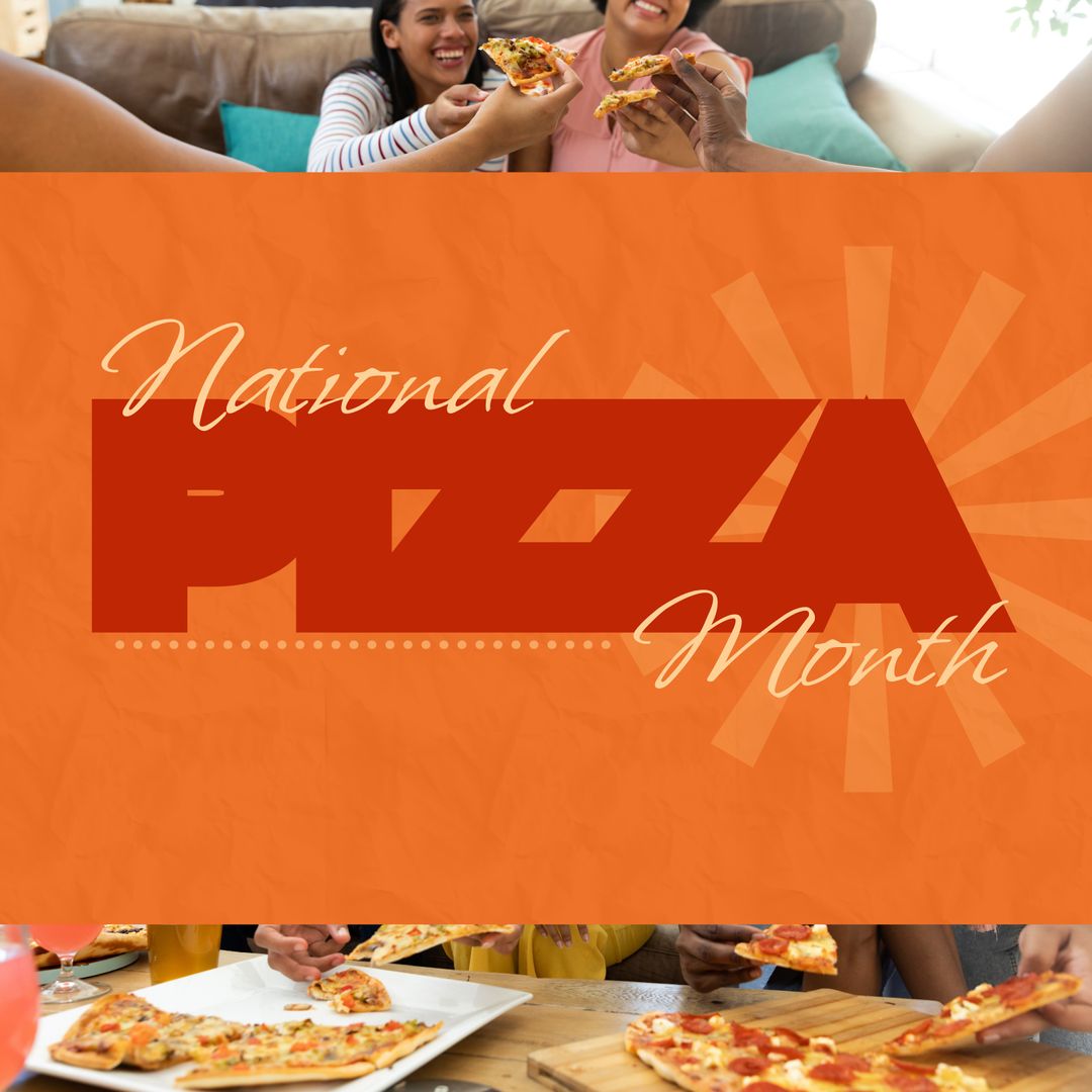 Friends Enjoying Pizza for National Pizza Month Celebration