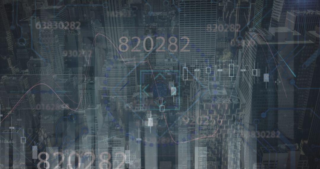 Financial Data Visual Integrated with Cityscape Concept