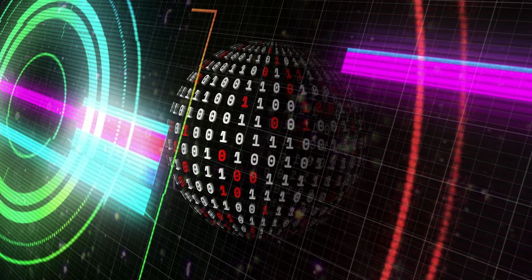 Digital Data Sphere with Abstract Futuristic Interface
