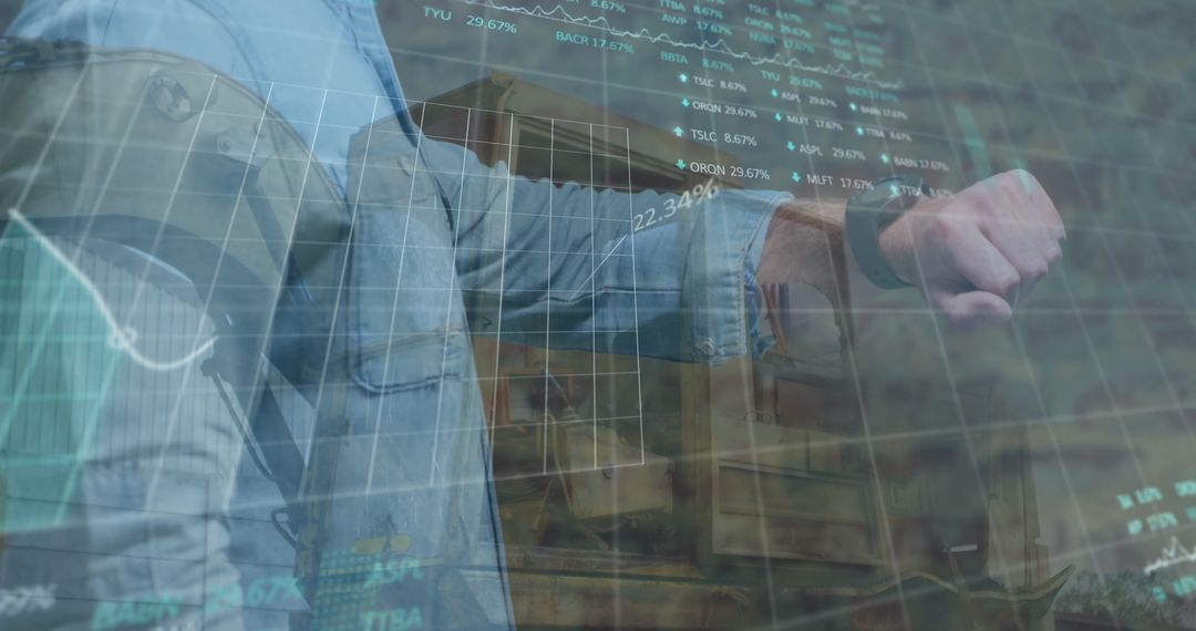 Businessman with Smartwatch Analyzing Financial Performance