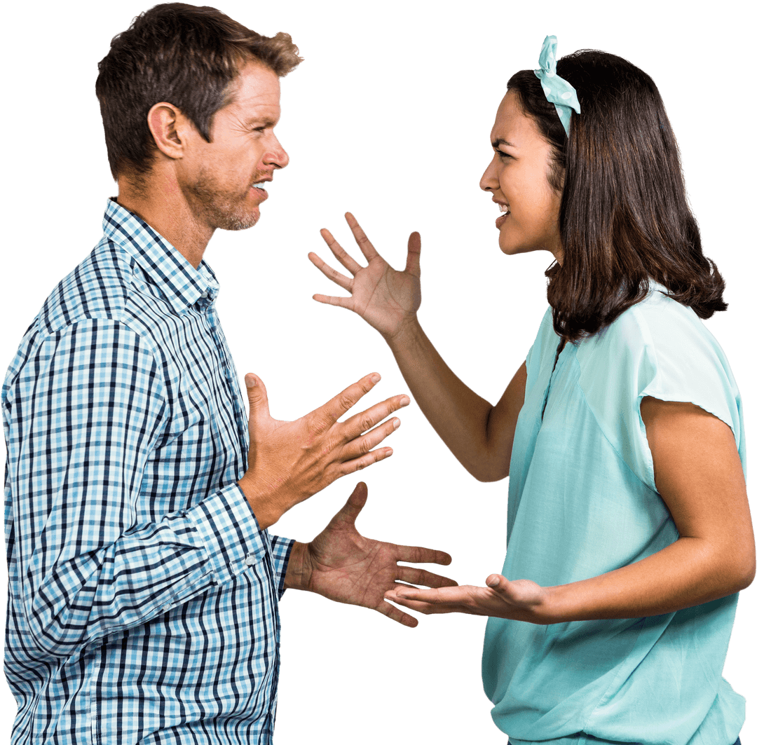 Transparent Conflict Between Multiracial Couple in Emotional Discussion