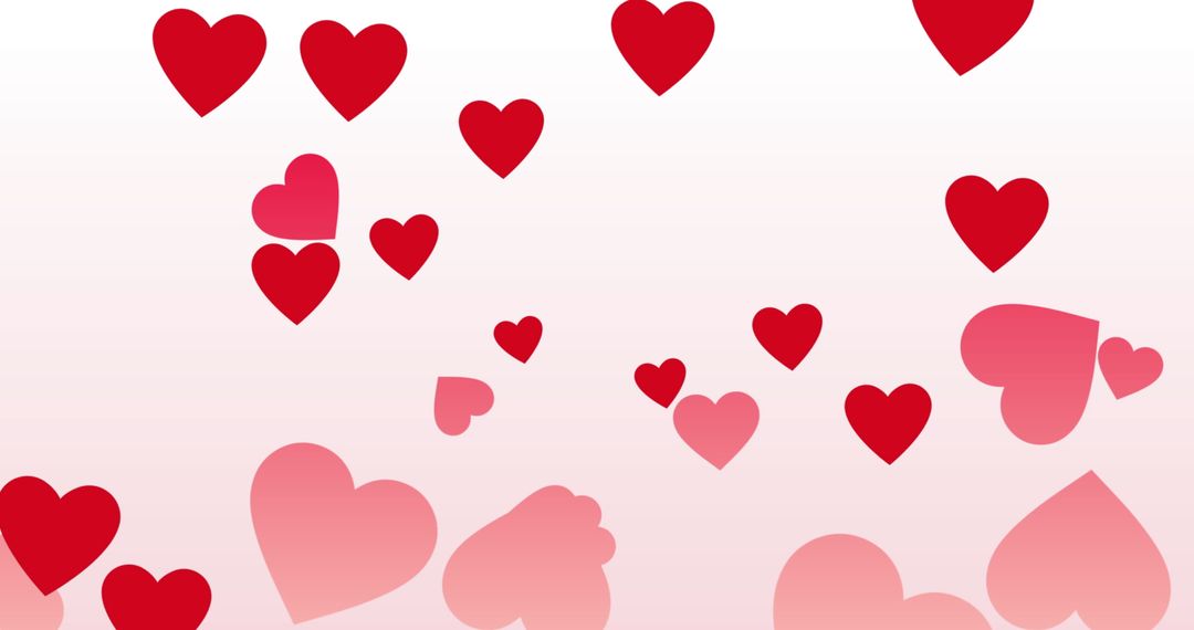 Floating Red Hearts on White Background for Valentine's Day Theme