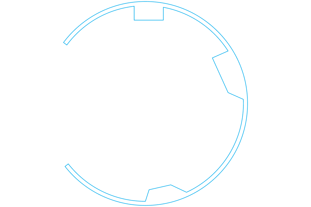 Transparent Incomplete Circle Illustration on White Background