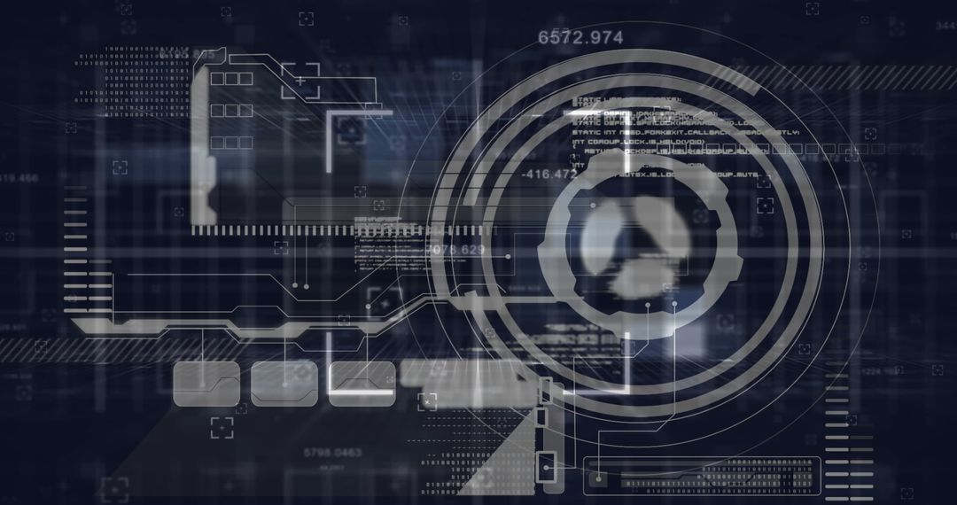 Abstract Digital Data Network with Futuristic Elements