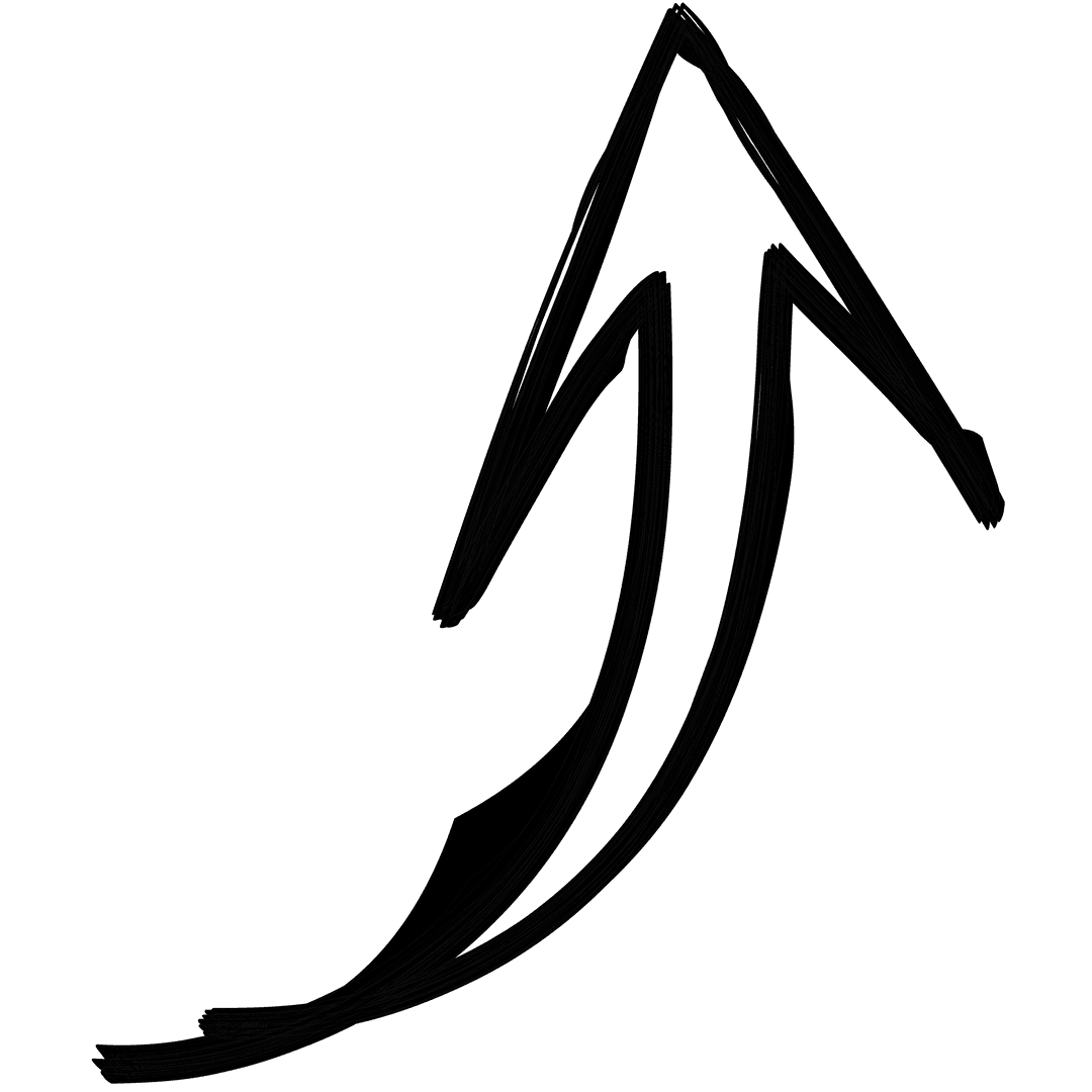 Stylish Black Arrow Artwork on Transparent Background