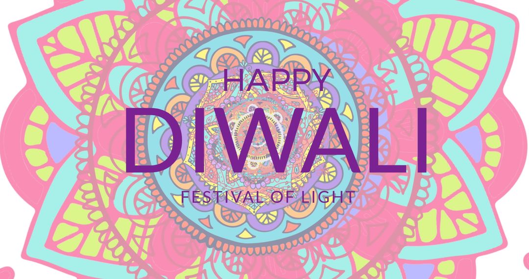 Festive Diwali Greeting with Colorful Mandala Design