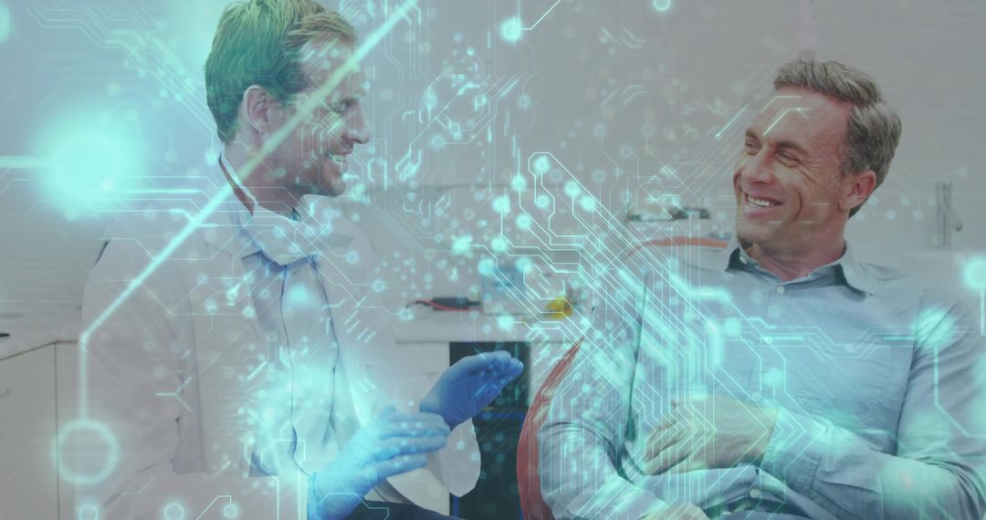 Dental Operation with Technology Hologram Digital Concept