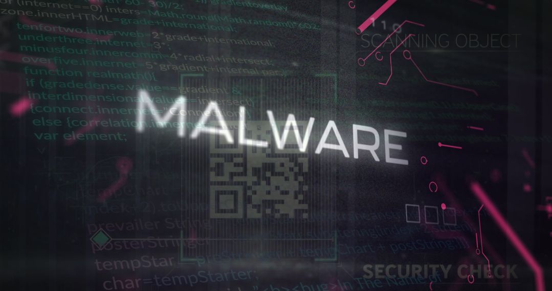 Digital Malware Alert on Cyber Security Interface Background