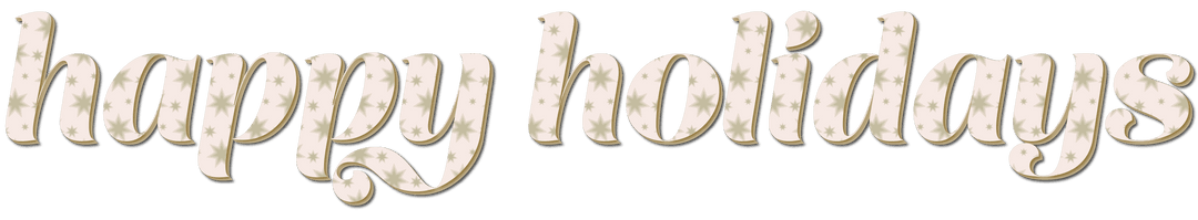 Transparent Happy Holidays Text with Star Pattern