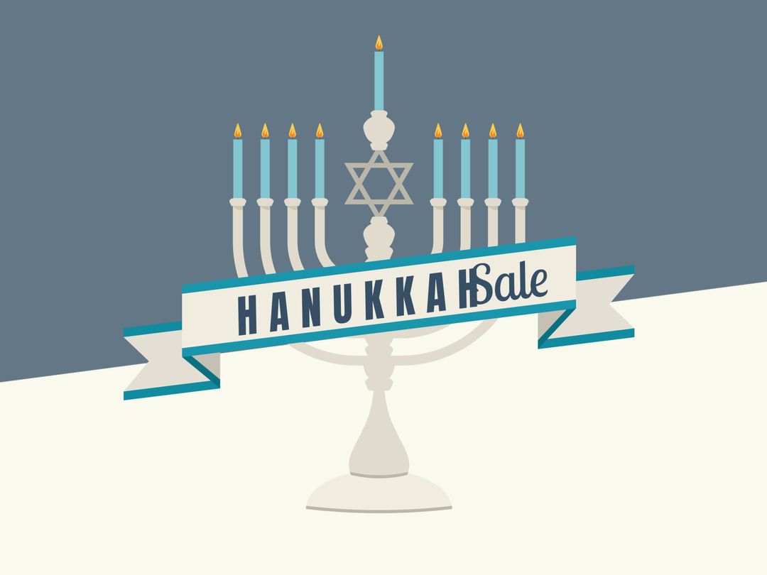 Hanukkah Sale Banner with Festive Menorah for Holiday Promotions