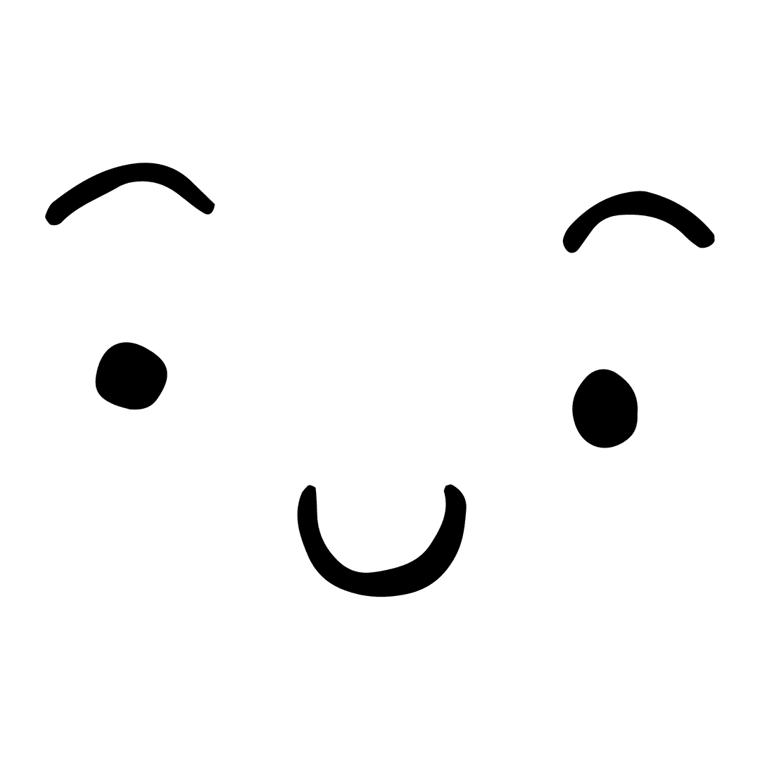 Playful Cartoon Face Illustration on Transparent Background