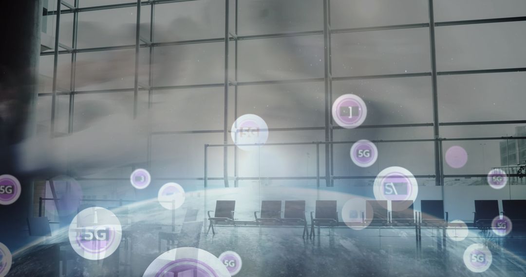 Abstract Representation of 5G Technology in Modern Workspace