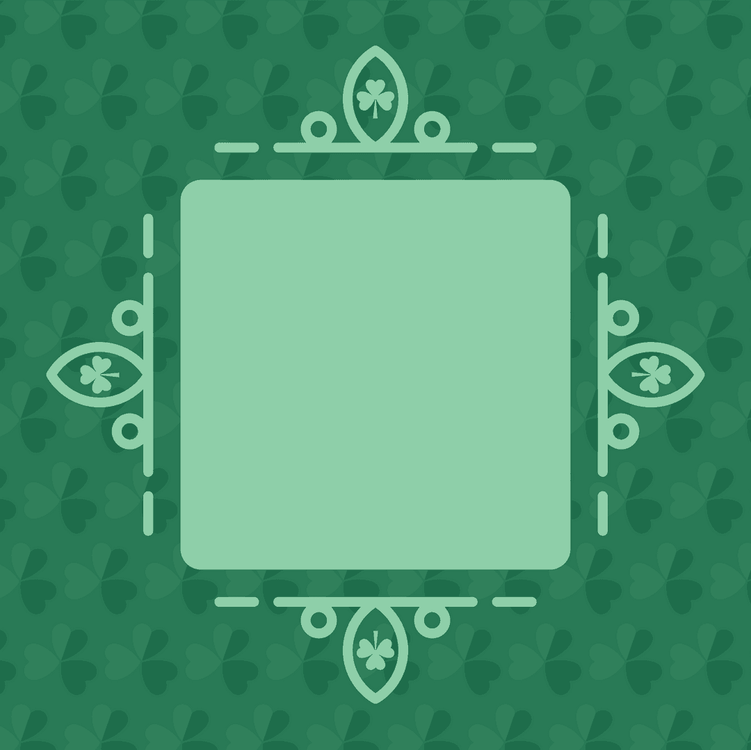 Elegant Green Square Card Design with Transparent Border