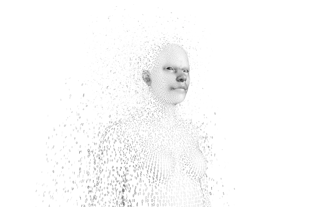 Fragmented 3D Binary Human Model on Transparent Background - Download Free Stock Images Pikwizard.com