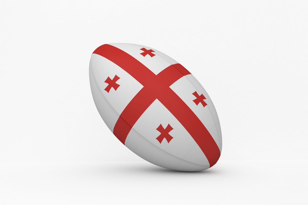 Transparent Rugby Ball Featuring Georgia's National Flag Design - Download Free Stock Images Pikwizard.com