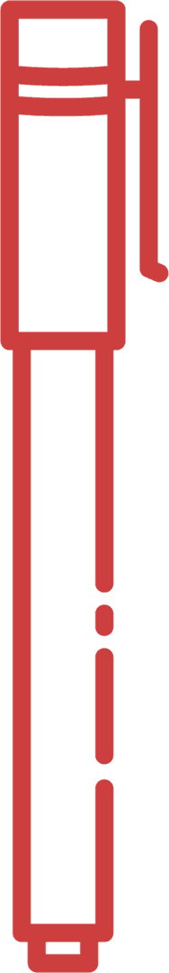 Red Pen Icon on Transparent Background for Writing and Work Concepts