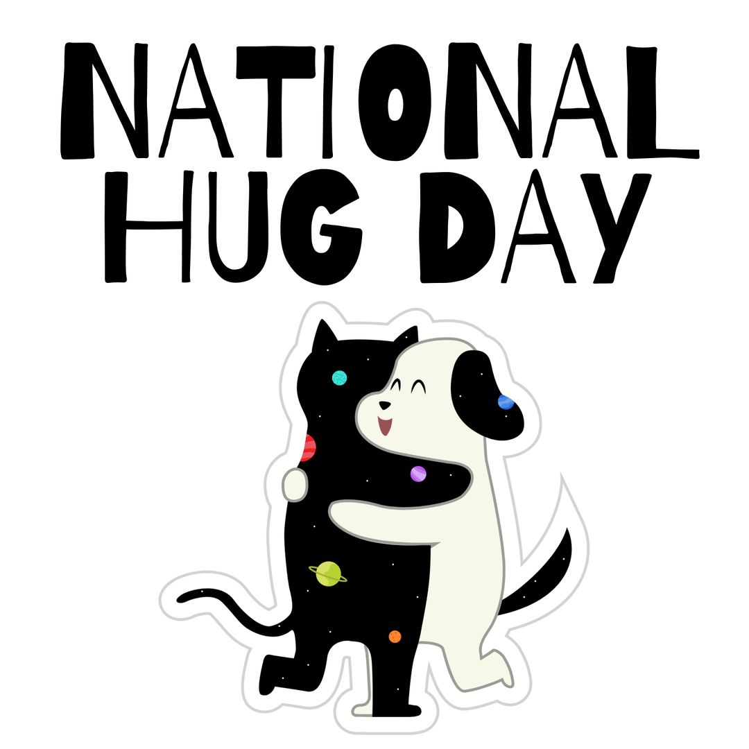 National Hug Day Cartoon Embrace Illustration