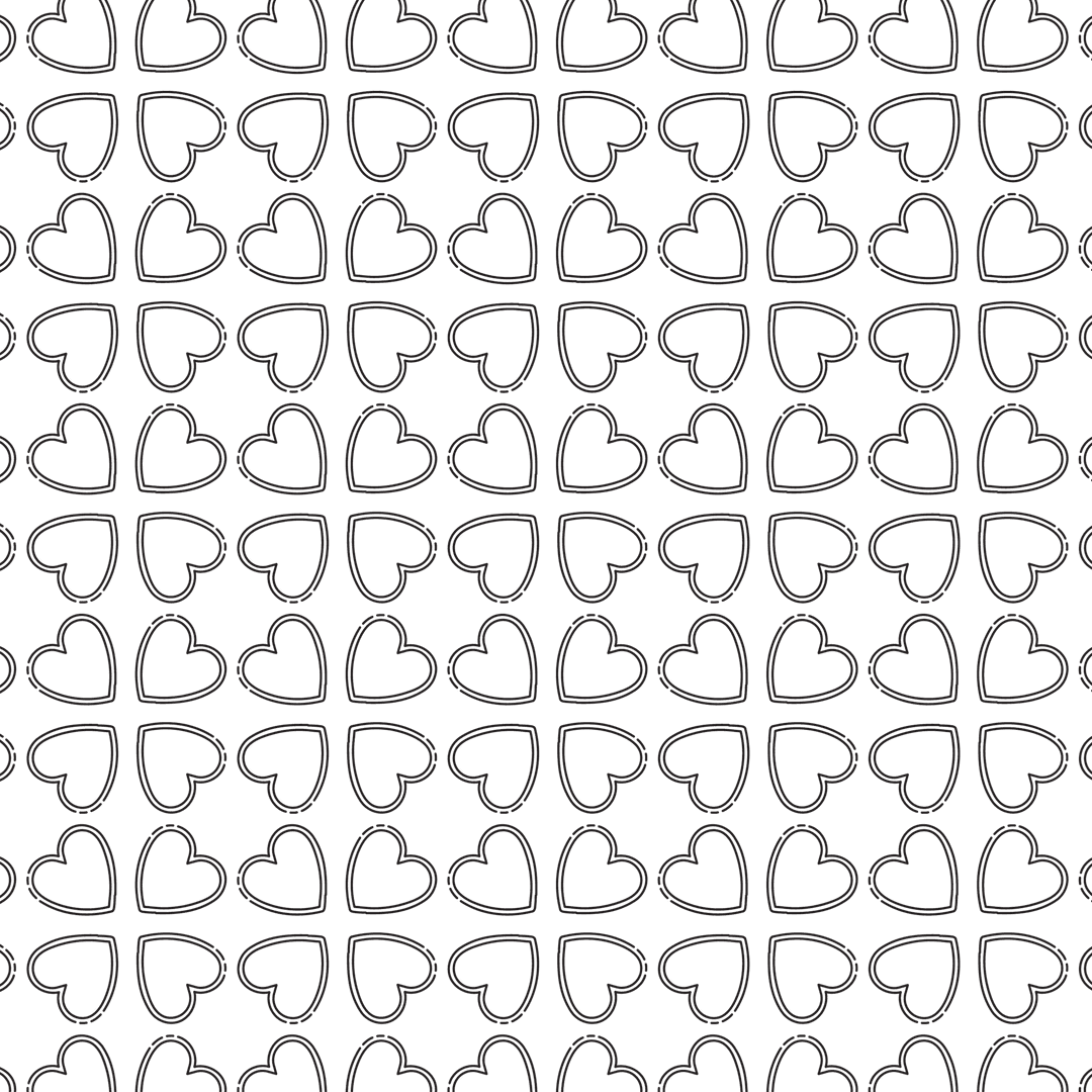Black Heart Pattern on Transparent Background for Love Design