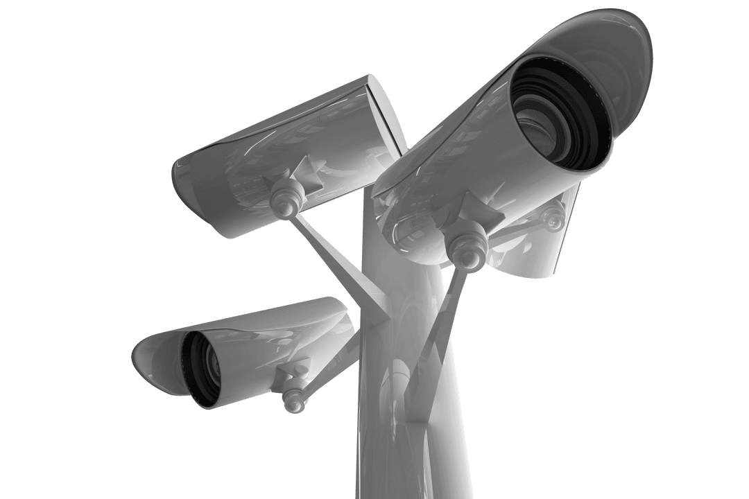 Three Angular Security Cameras on Transparent Background - Download Free Stock Images Pikwizard.com