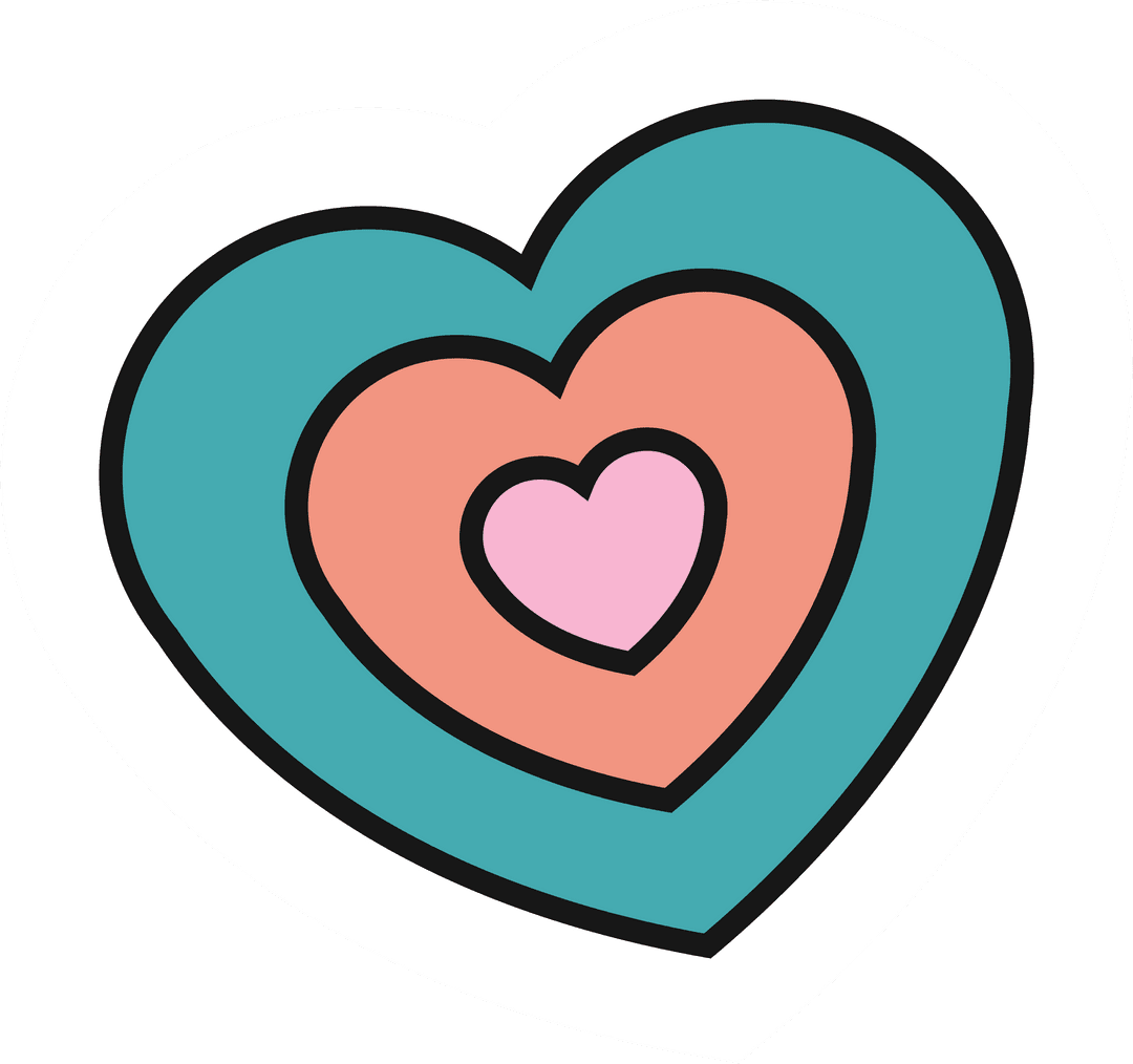 Colorful Nested Hearts Vector Transparent Background