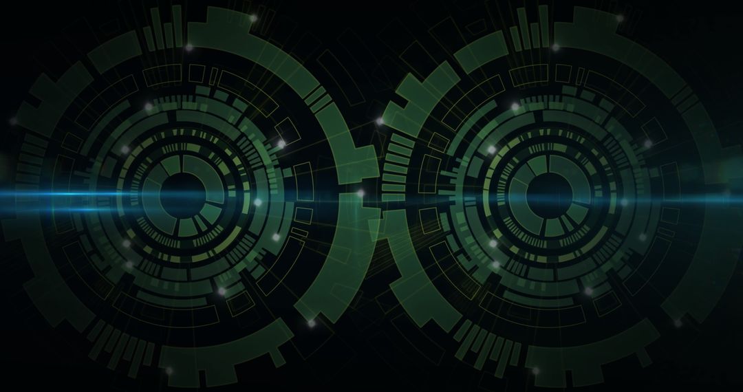 Futuristic Digital Interface with Glowing Patterns and Blue Light