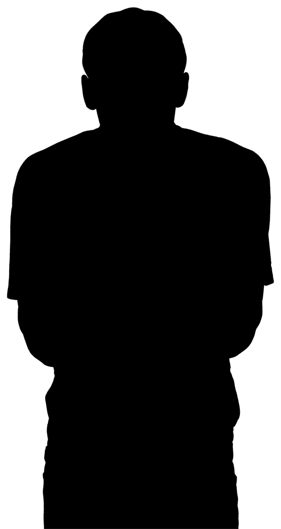 Transparent Silhouette of Standing Man, Isolated Vector