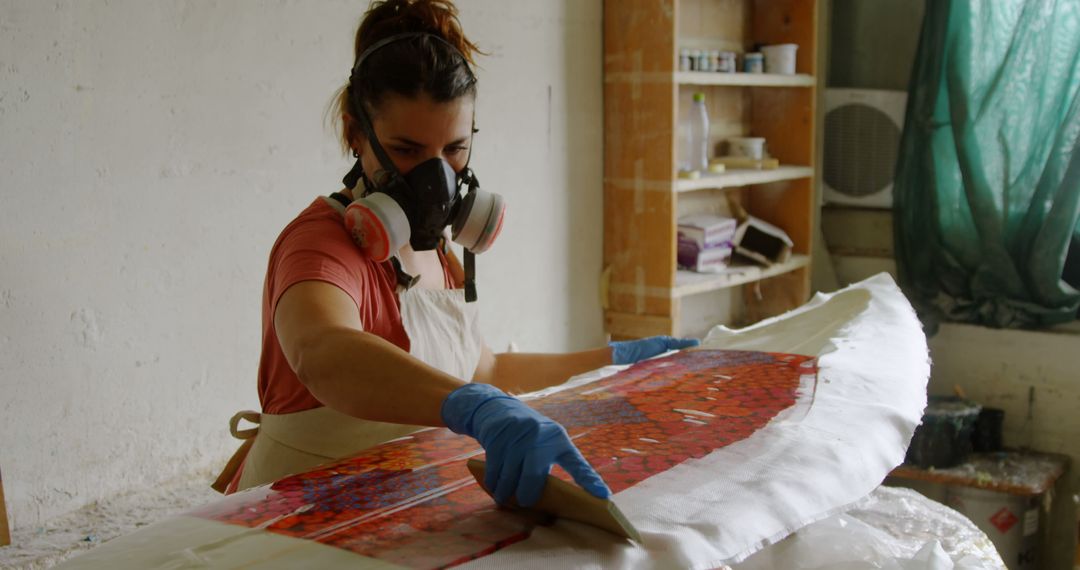 Female Artist Creating Mosaic Artwork in Studio - Free Images, Stock Photos and Pictures on Pikwizard.com